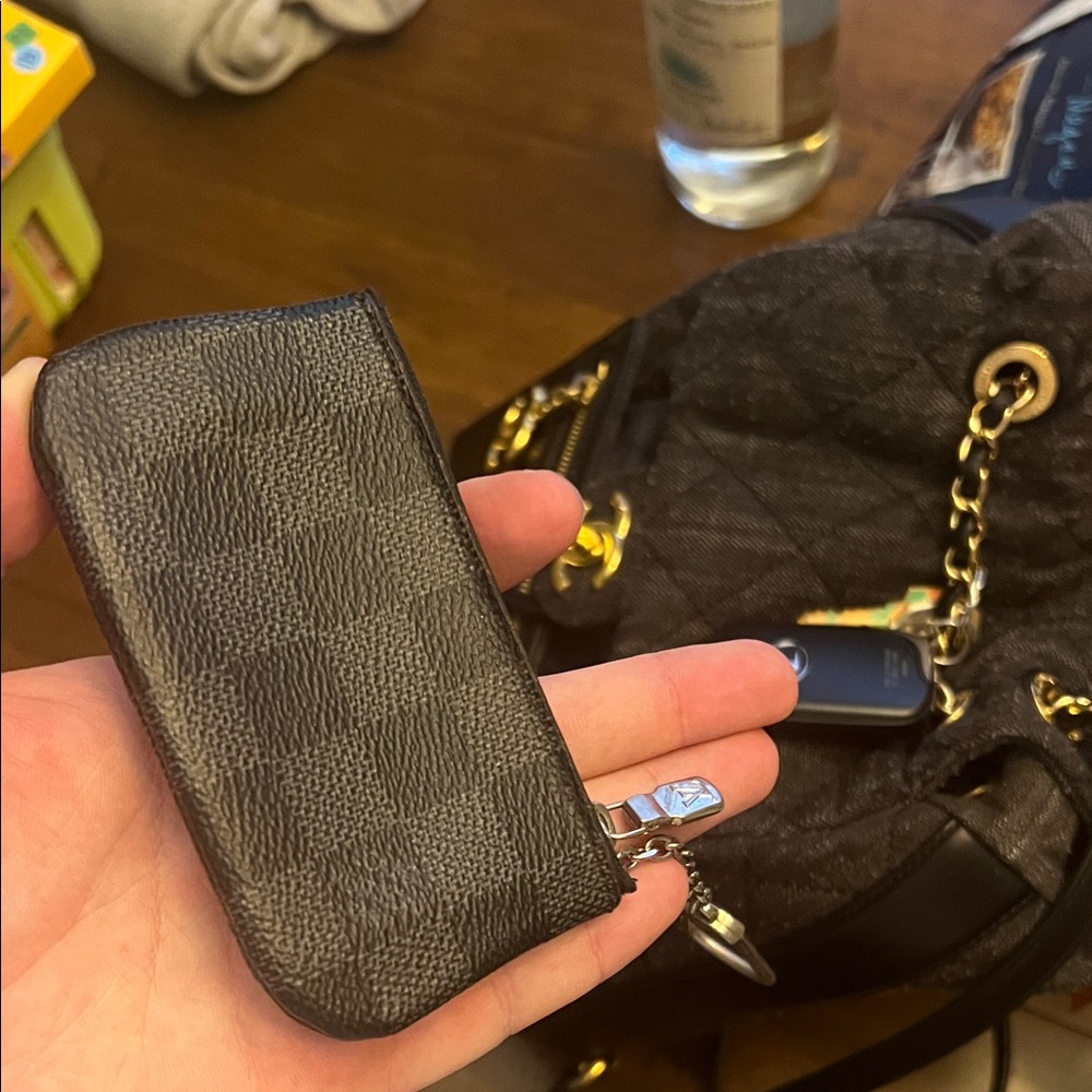 Louis Vuitton Black Checkered Key Pouch